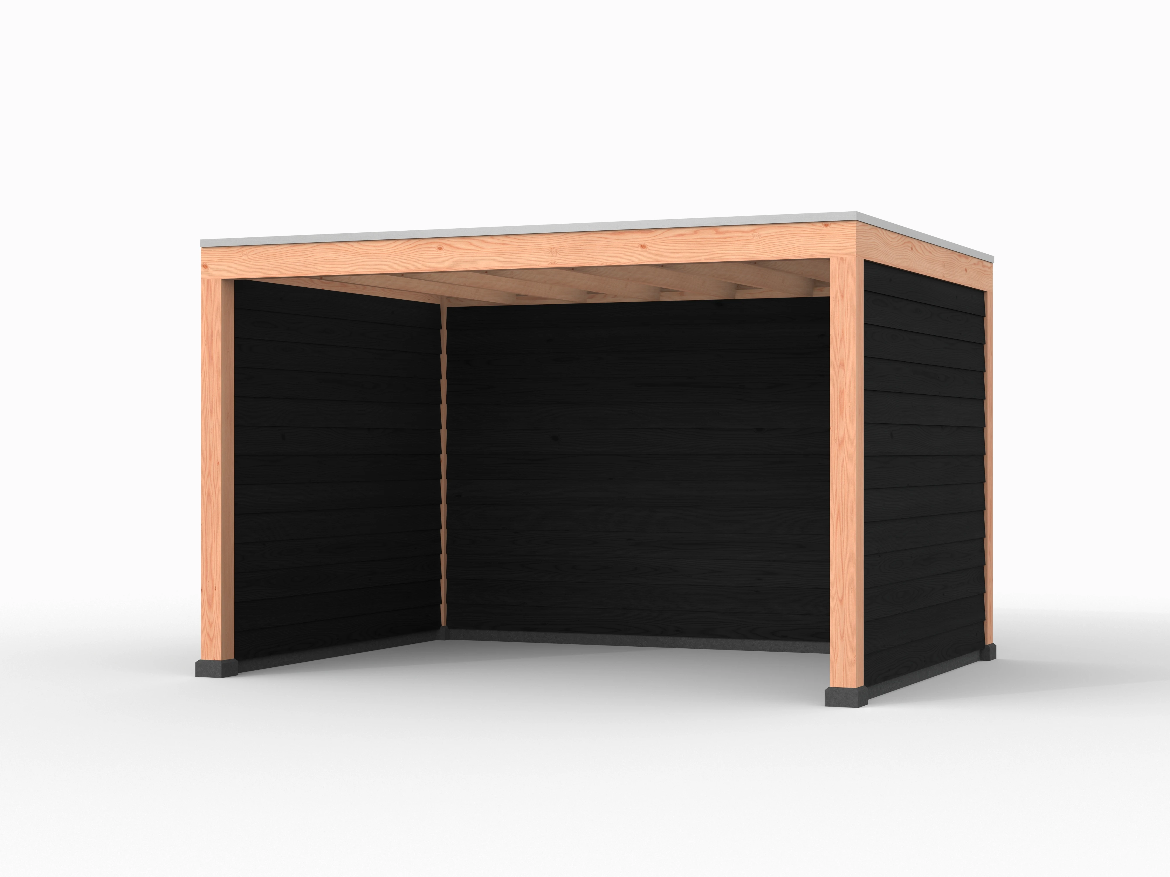Douglas overkapping, 400 x 300, met achterwand en twee zijwanden, Westwood Elegant zwart - Afbeelding 1